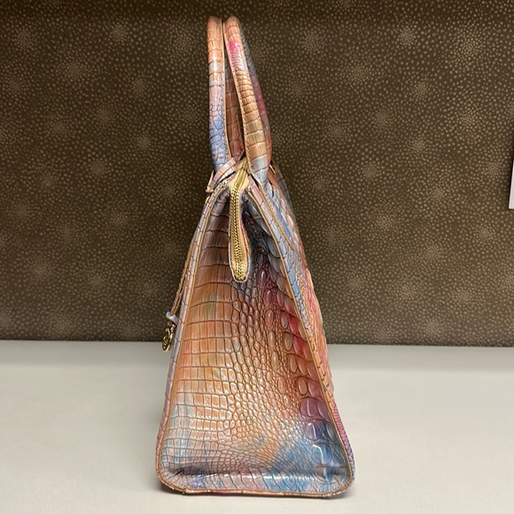 SOLD🔥🔥🔥Brahmin Caroline Croc-Embossed Leather Multicolor Satchel Shoulder Bag - Picture 9 of 15